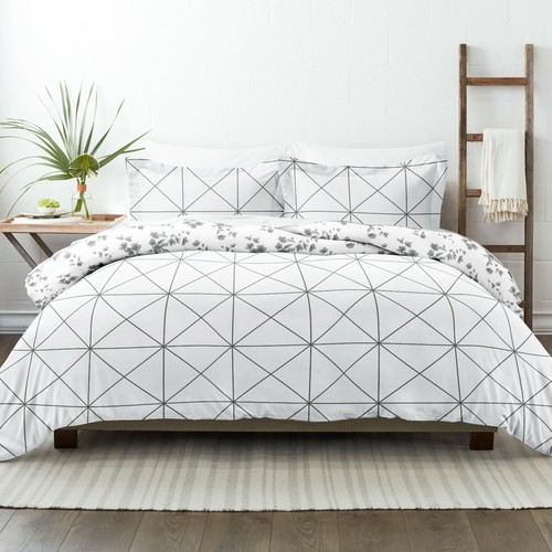 Reversible Pattern 3PC Duvet Cover Soft Easy Care with Shams by Kaycie Gray - Picture 80 of 84