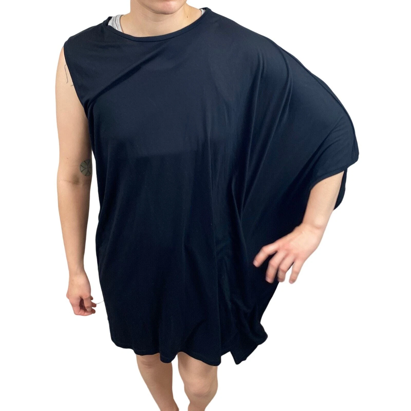 Abito donna Maison Margiela MM6 crepe drappeggiato asimmetrico XS