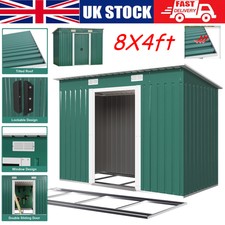 8 x 4ft Garden Storage Shed with Double Sliding Door Outdoor WITH FREE BASE
