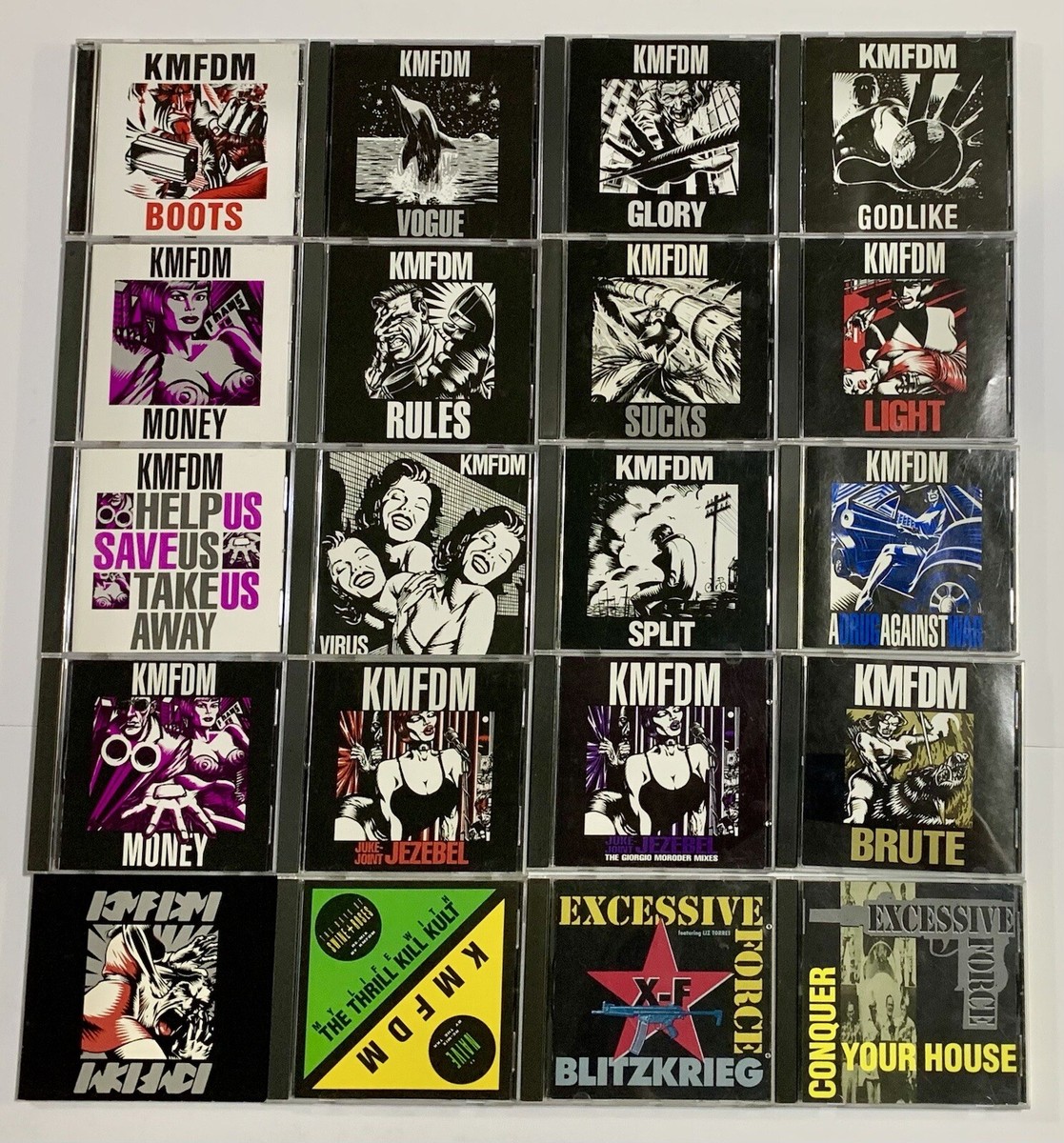 Lot Of 20 Official KMFDM & Excessive Force CD Singles Wax