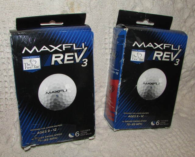 MAXFLI Rev 3 JUNIOR GOLF BALLS 2 Boxes=5 Balls For Juniors Age 912/7085 MPH eBay