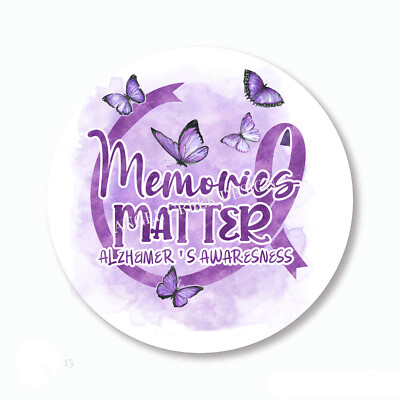 Memories Matter Purple Ribbon Stickers Alzheimers Awareness Envelope Seals