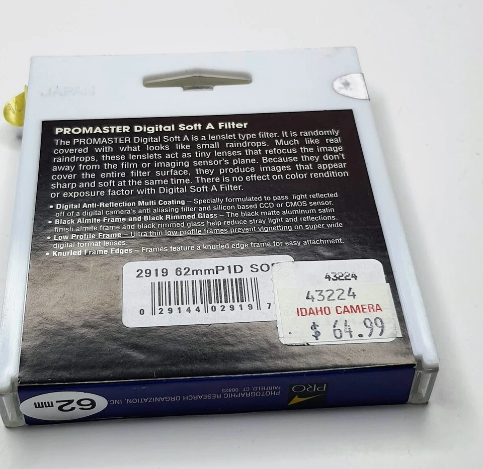 Pro 62 mm Soft A Digital Precision Optical Lens Filter Japan Portrait Sharp 62 - Image 3 of 4