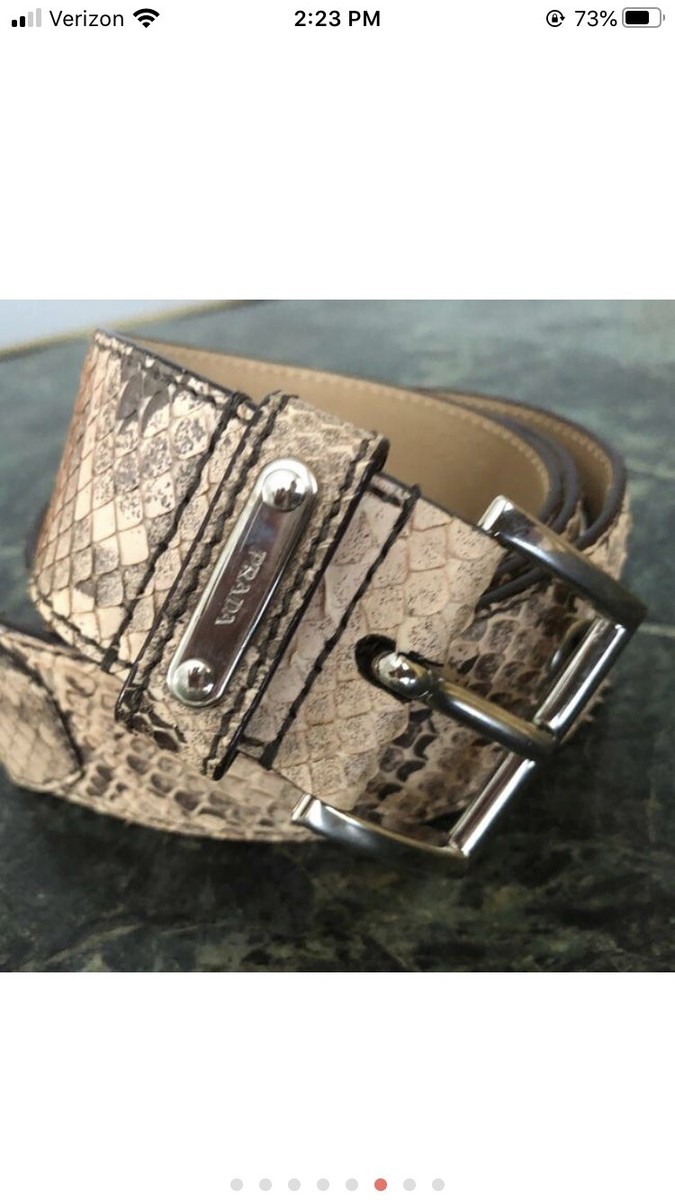 Prada peach python belt, 85/34 Buy Prada Army Green Python & Embellished Belt - 20  main image 3