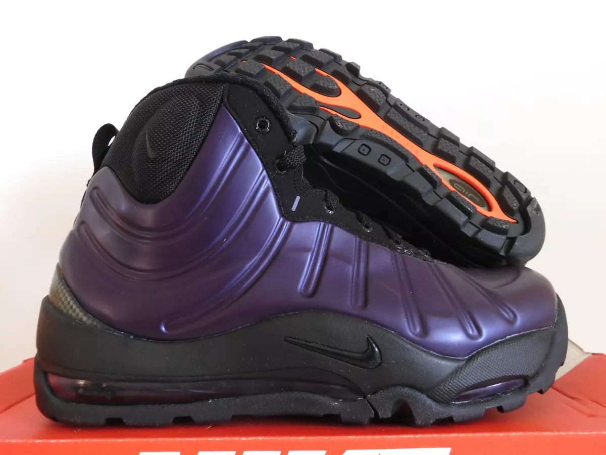 NIKE AIR BAKIN POSITE BOOT GRAND PURPLE-BLACK-TEAM ORANGE SZ 9 [618056-508]