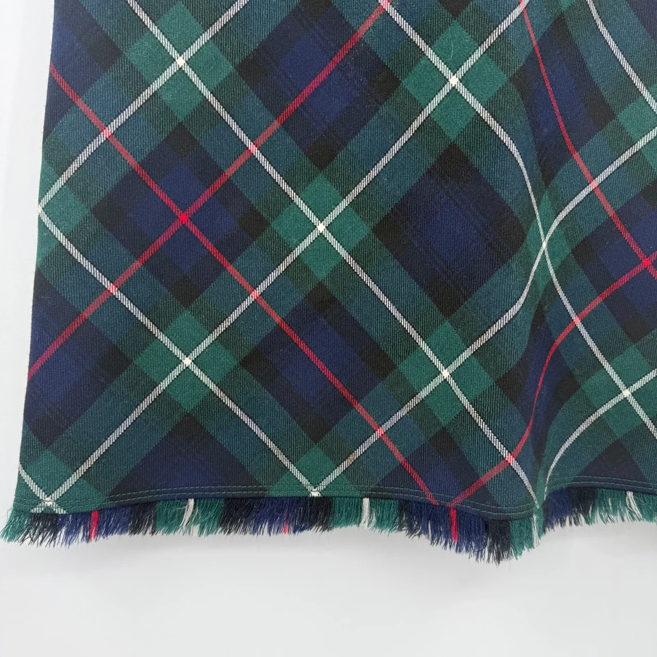 Falda J Crew Mujer 8 Verde Azul Lana a Cuadros Oficina Preppy Academia Escuela Niña Foto 2 de 4