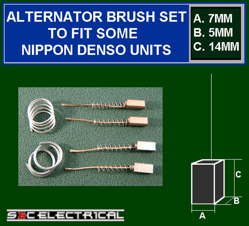 2 CONJUNTOS DE CEPILLOS ALTERNADORES 12 VOLTIOS JUEGO DE CEPILLOS SE ADAPTA A ALGUNOS MUCHOS NIPPON DENSO 140371 - Imagen 4 de 4