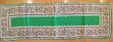 Vintage Deelee Z'EMBECK 100 Silk Scarf KELLY GREEN BEIGE BROWN 10.5" x 33"