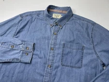 The Normal Brand Shirt Mens XL Blue Denim Long Sleeve Button Up