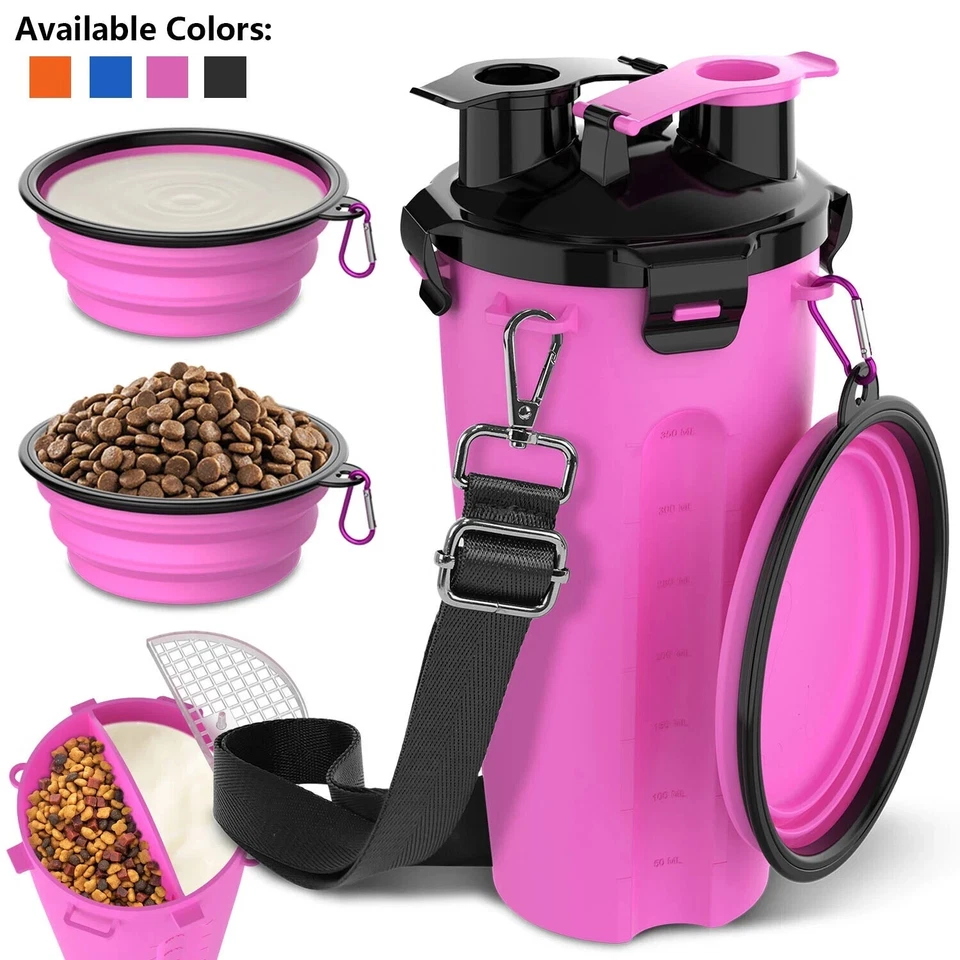 Collapsible Dog Food Water Bowls Travel Water Bottle Dispenser with Portable - Image 2 of 4
