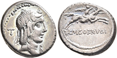 L. Calpurnius Piso Frugi, 112 BC. Denarius (Silver, 18 mm, 3.94 g, 9 h ...