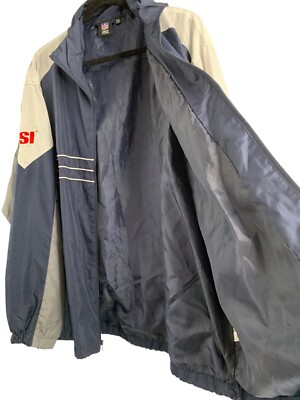 Reebok NFL Team XXL Chicago Bears Windbreaker Jacket Navy Grey
