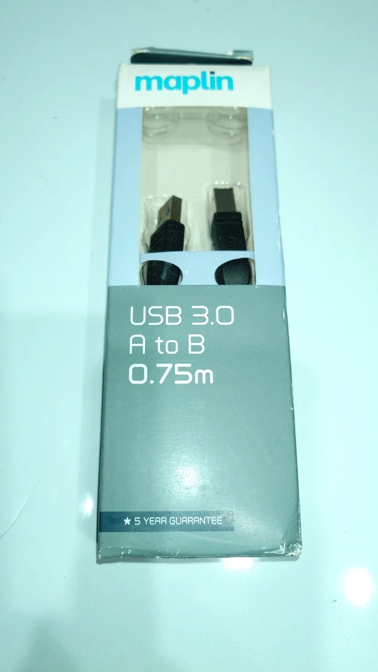 Maplin USB 3.0 Type A to B Printer Cable BLACK 75cm 0.75m Brand New Job lot x90 - Image 2 of 4