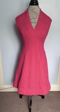 VINCE CAMUTO  Pink Jacquard Geometric Sheath Dress Lined Stretch Sz 6  EUC