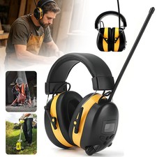 FM Radio Headphones with Digital Display 30dB FM Hearing Protection Earmuffs