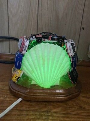Handmade Light Up Shell with NASCAR Racing Cars 70  Toggle Switch Cord 7 x5x5 