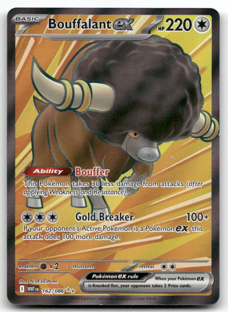 Bouffalant ex 162/086 Holo Ultra Rare White Flare Pokemon LP
