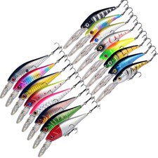 16PCS Fishing Lure Crankbait Minnow Bass Trolling Hard Saltwater Artificial Bait