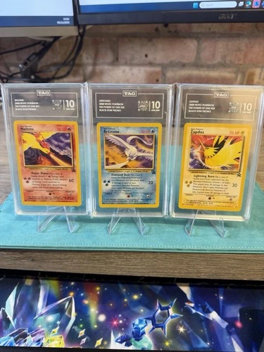 Pokemon Card Moltres 21 Articuno 22 Zapdos 23 WOTC AOKI ERROR TAG 10