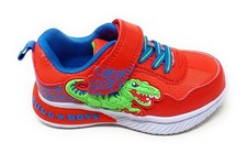 Bull Boys bimbo scarpa Dinosauri con luci modello DNAL5142 Jungle Raptor rosso
