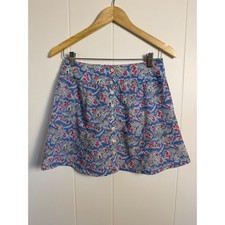 Y2K Vintage 90s Esprit Mini Skirt Blue Pink Floral Button Front A-Line