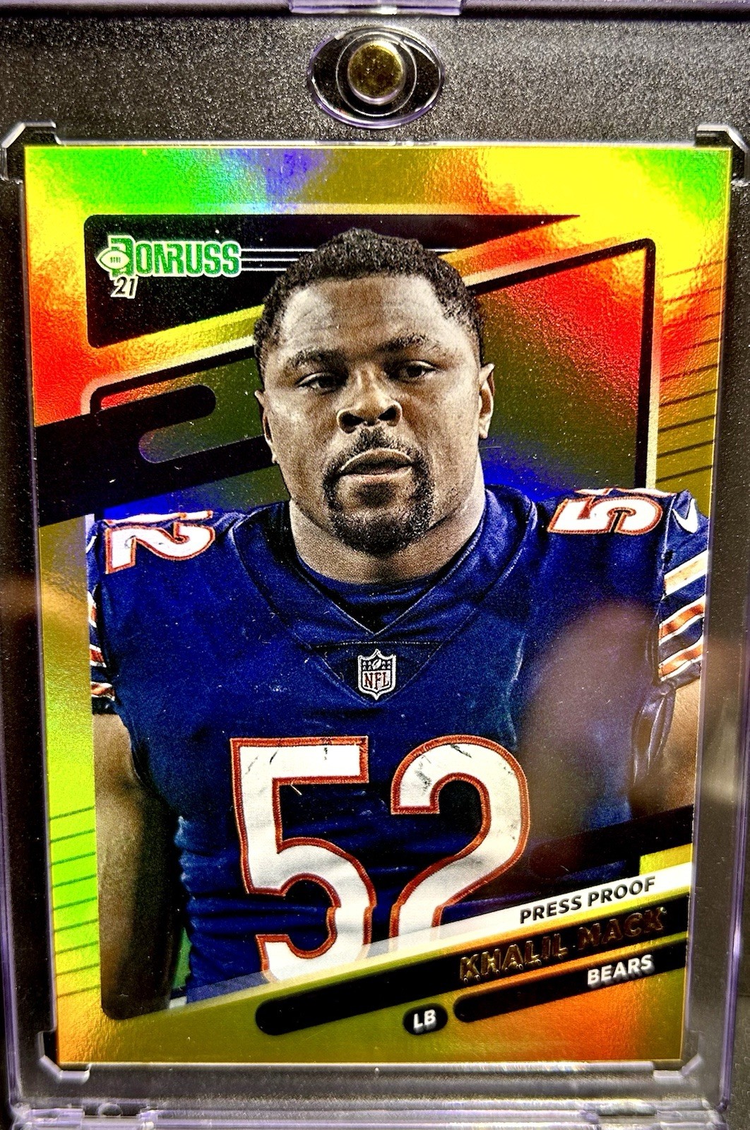 KHALIL MACK RARE GOLD REFRACTOR INVESTMENT CARD SP PANINI CHICAGO BEARS