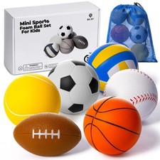 Set Of 6 Mini Sports Foam Balls for Kids Toddler Ball Toys Foam Football Todd...