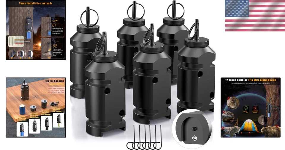 Reloadable 6 Pack Perimeter Trip Alarms - Bear Deterrents and Camping Safety - Image 2 of 4