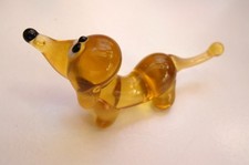 Glas Figur Hund Dackel Miniatur Kunstglashund Sammler