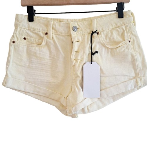 No Boundaries Acid Wash Low Rise Button Fly Denim Shorts