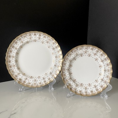 Fluer De Lys Gold Salad & Bread Plates - SET - By Spode
