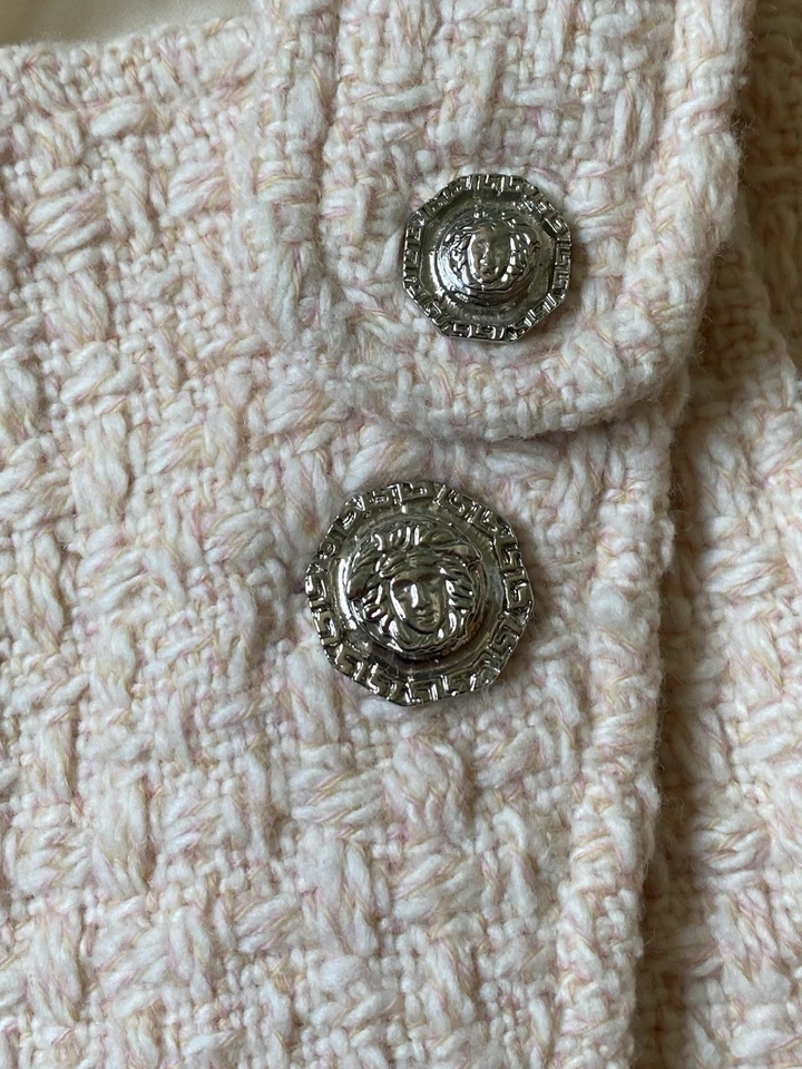 Vintage 1994 Gianni Versace Couture Tweed Wool Cashmere Top Very Rare Sz 40 XS/S - Image 2 of 4