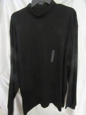 MEN`S ROUNDTREE & YORKE MOCK TURTLE NECK SIZE XL NEW BLACK LONG SLEEVED