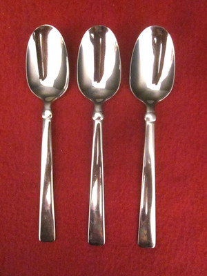 3 Soup Spoons Oneida Silver Attalia Stainless