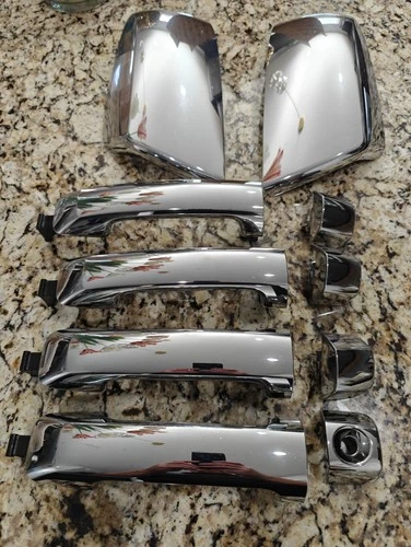2014 - 2019 Toyota Tundra OEM Chrome Trim Mirror Covers & 4 Door Handle Kit