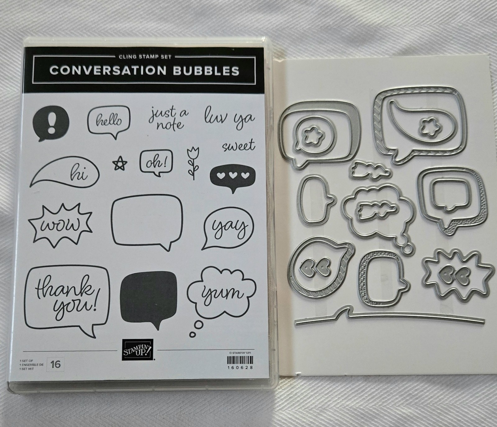 Stampin Up Conversation Bubbles Stamps & Dies Set Yum Yay Hello Hearts NEW