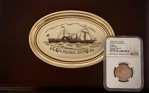 1861-O Liberty Seated Half Dollar UNC Shipwreck Effect, SS Republic. RARE! 2coin