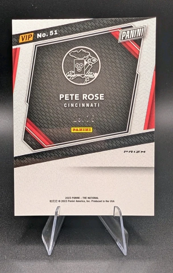 2023 National Sports Convention VIP Pete Rose /75 Pink Sparkle #51 Reds - Image 2 of 2