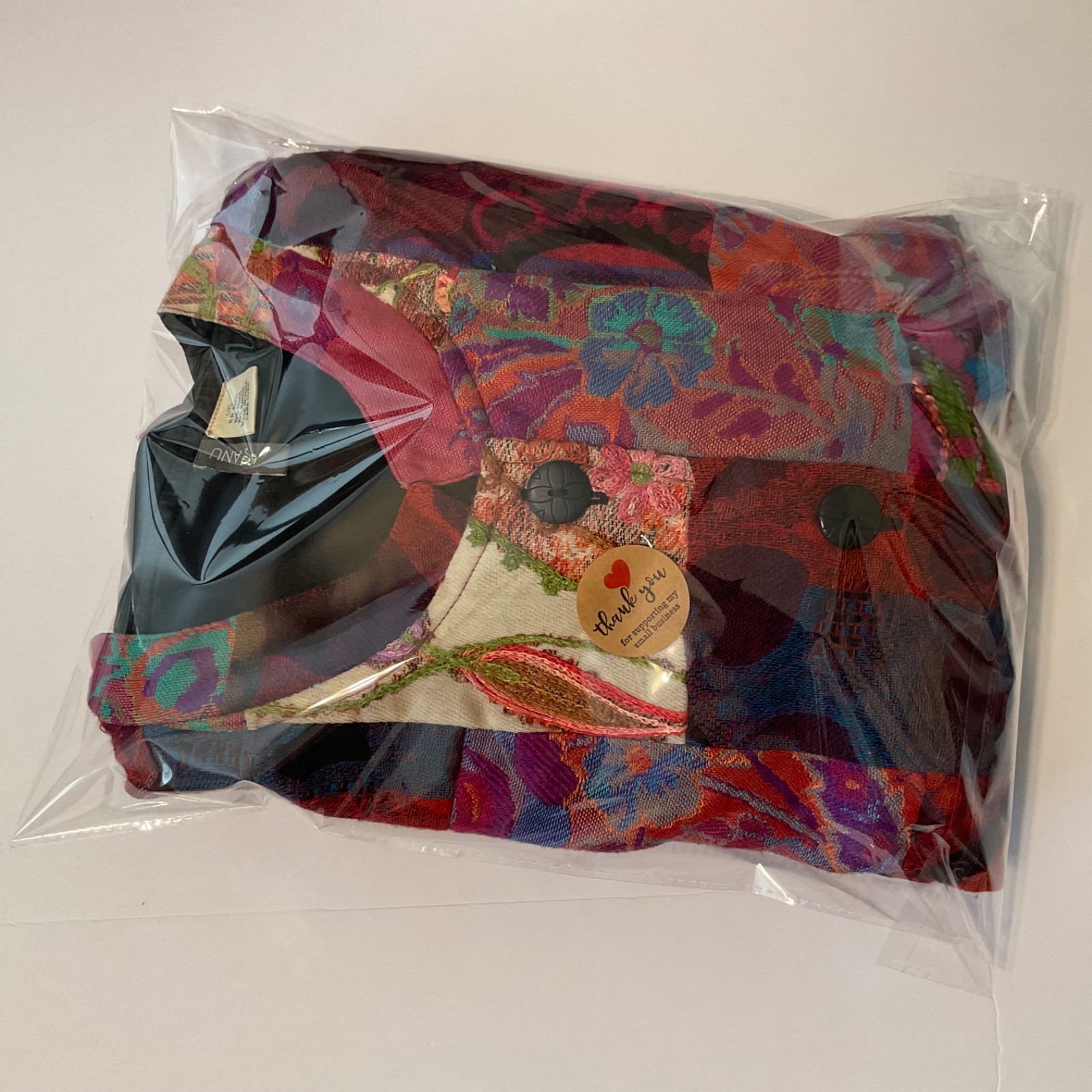 Vtg Anu Jacket Multicolor Texture Patchwork Embro… - image 21