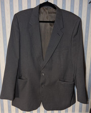 Vtg 70s Levis Business Class Suit Jacket Blazer Charcoal Gray 46S Made in USA