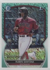 2023 Bowman Chrome Prospects Aqua Shimmer Refractor 57/125 Ruben Santana nd3