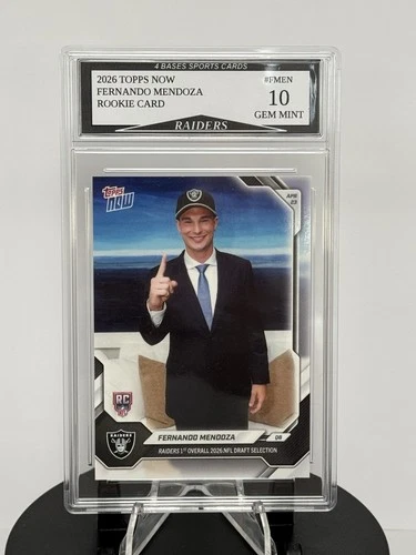 Fernando Mendoza 2026 Topps Now Las Vegas Raiders Rookie Card Gem Mint 10
