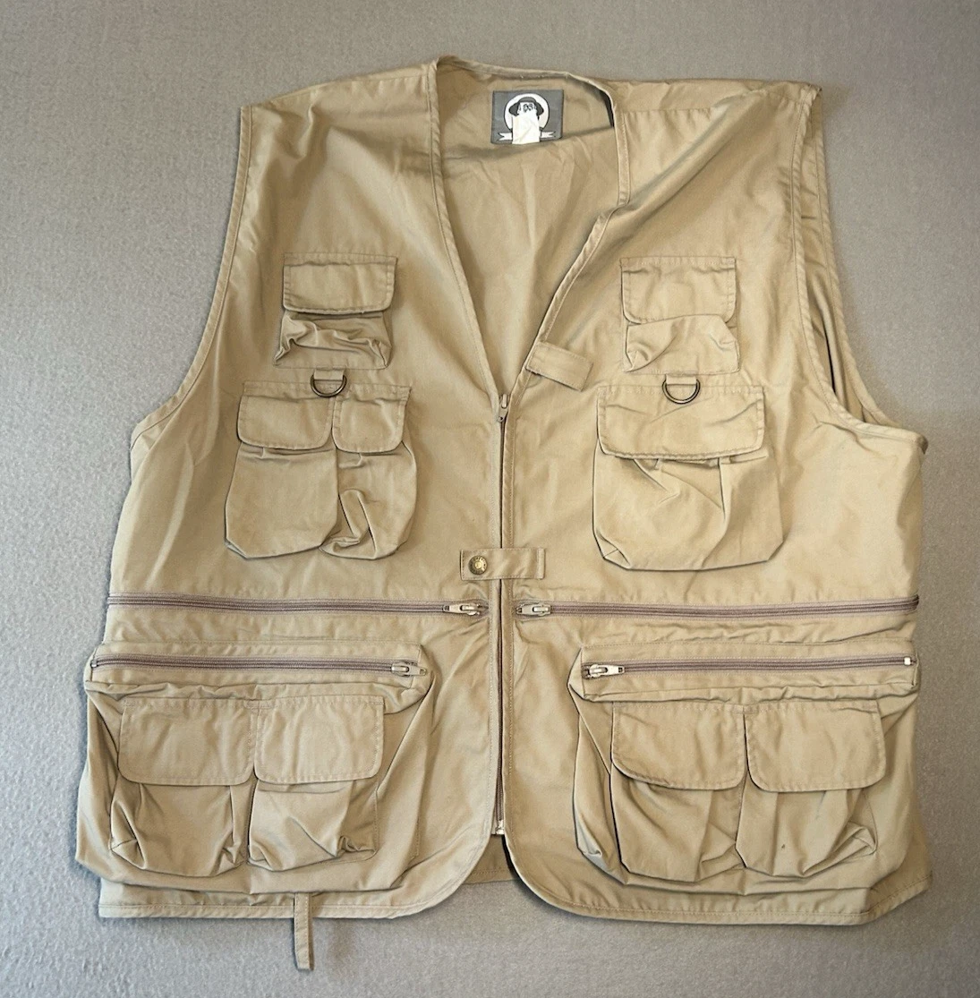 Uncle Milty Multi-Pocket Photography Travel or Fishing Vest Khaki Tan Size XXL