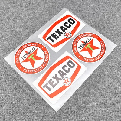4 Stück TEXACO THE TEXAS COMPANY Autoaufkleber Motorrad Aufkleber