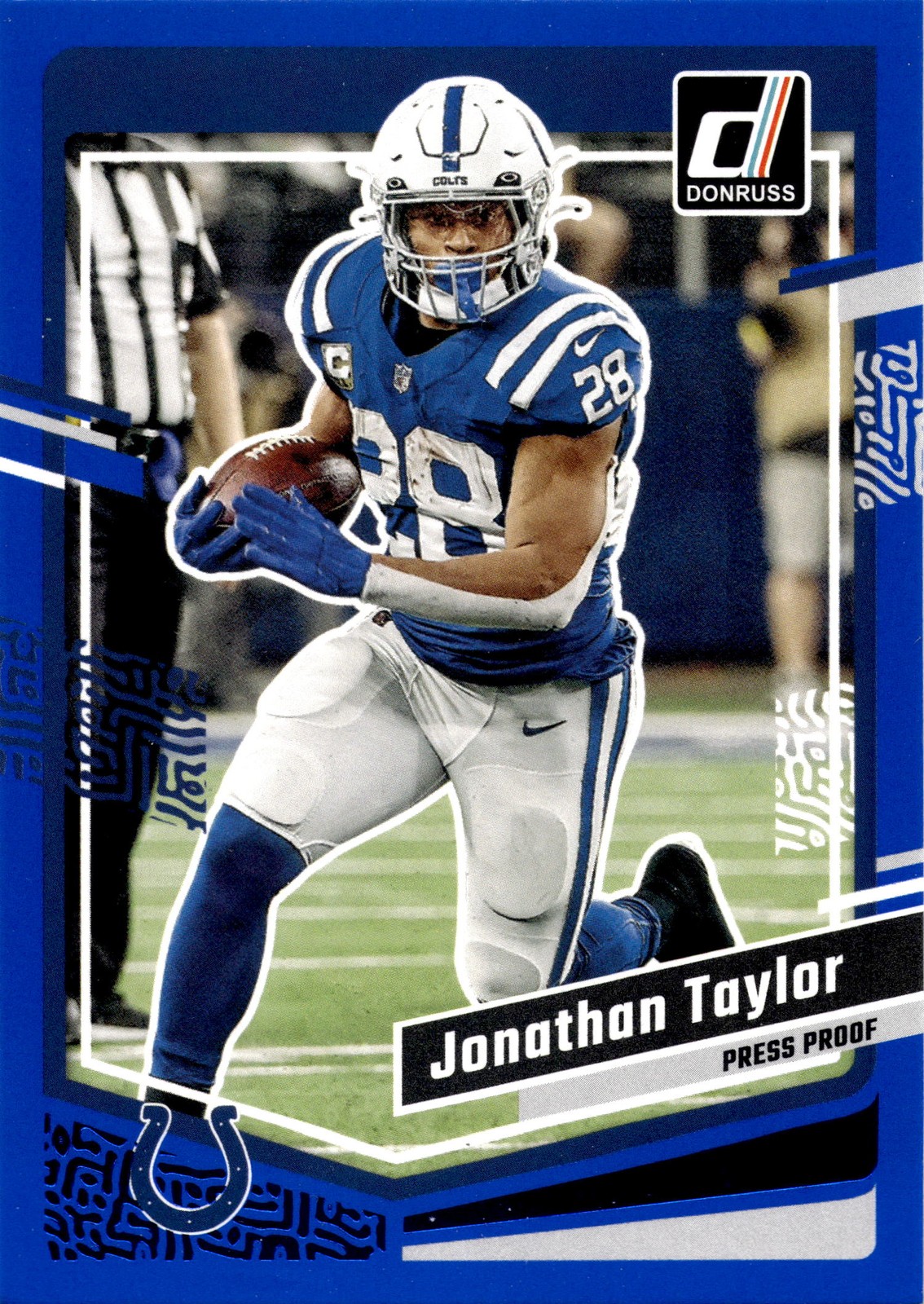 2023 Donruss Jonathan Taylor #127 Press Proof Blue Indianapolis Colts