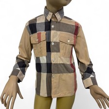 BURBERRY Camicia bambina beige fantasia quadri tartan Tg 3 Anni Cotone