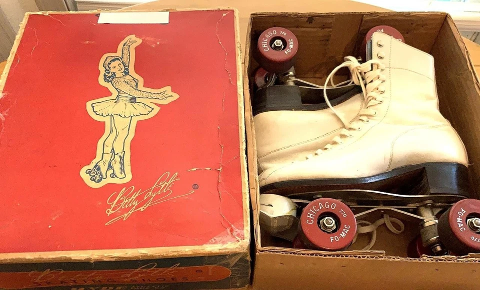 Patines Vintage Talla 6 Mujer Cuero Blanco Betty Lytle Chicago by Hyde con CAJA Foto 3 de 4