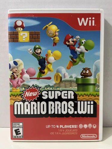 New Super Mario Bros. Wii (Nintendo Wii, 2009) No Manual Mint Disk