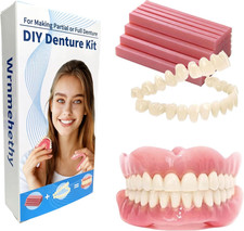 DIY Denture Kit Full Set of Top Bottom Fake Teeth for At-Home Smile