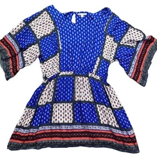 American Eagle Outfitters Floral Print Mini Dress Bohemian Blue Sz M Cottagecore